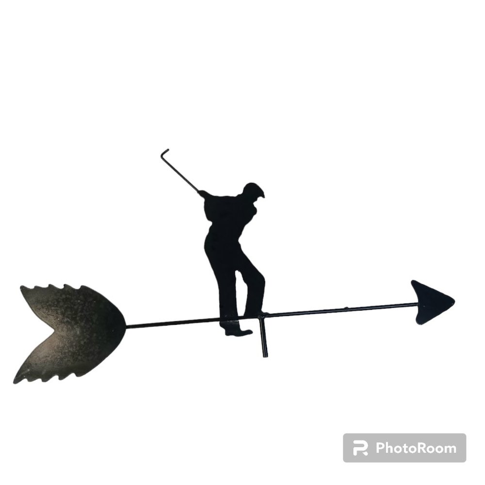 Metal Golf Decor Weathervane Top Black